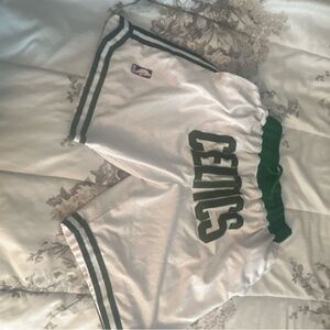 Just Don Green and White Basketball Shorts